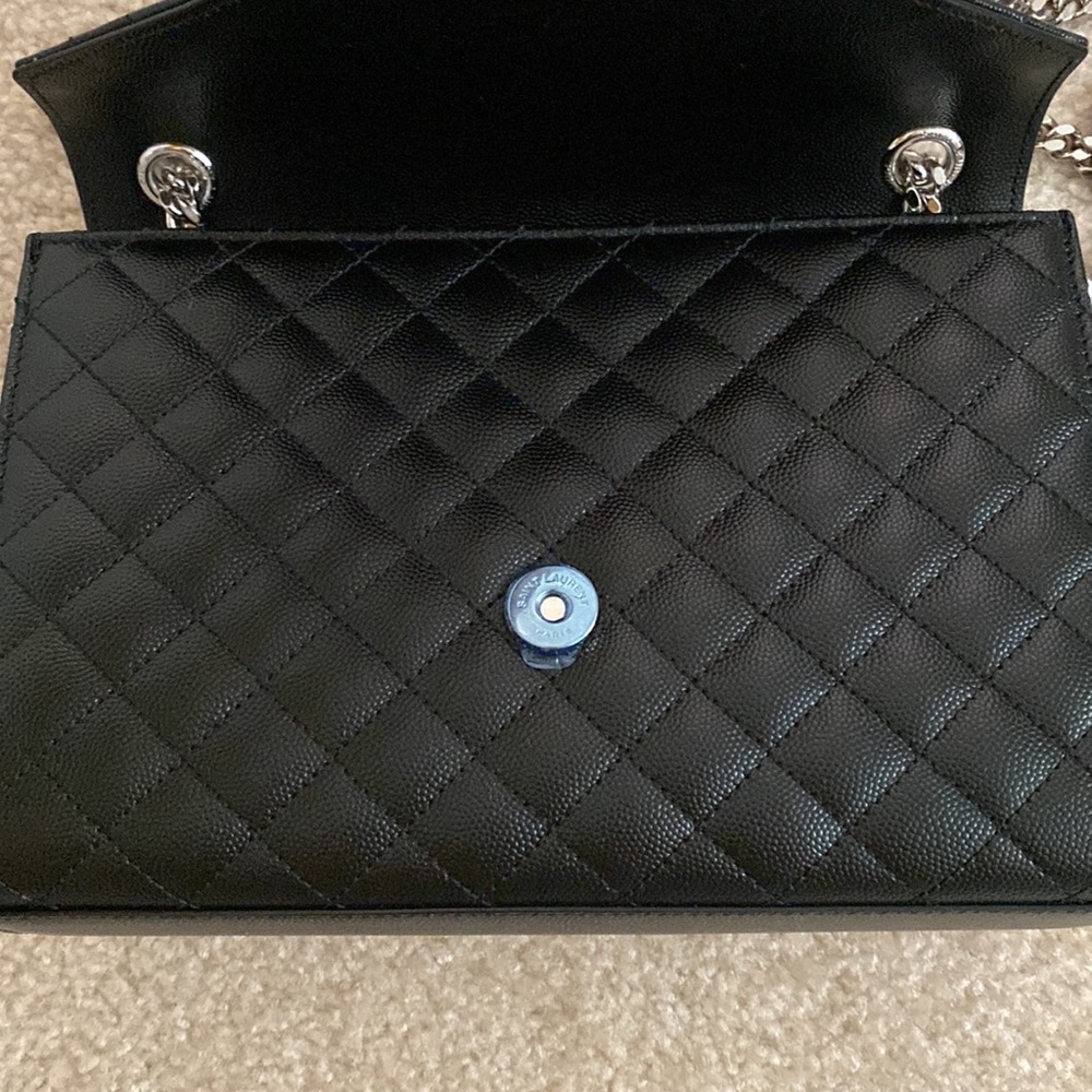 Ysl Medium Envelope Bag Black/Silver - image 4